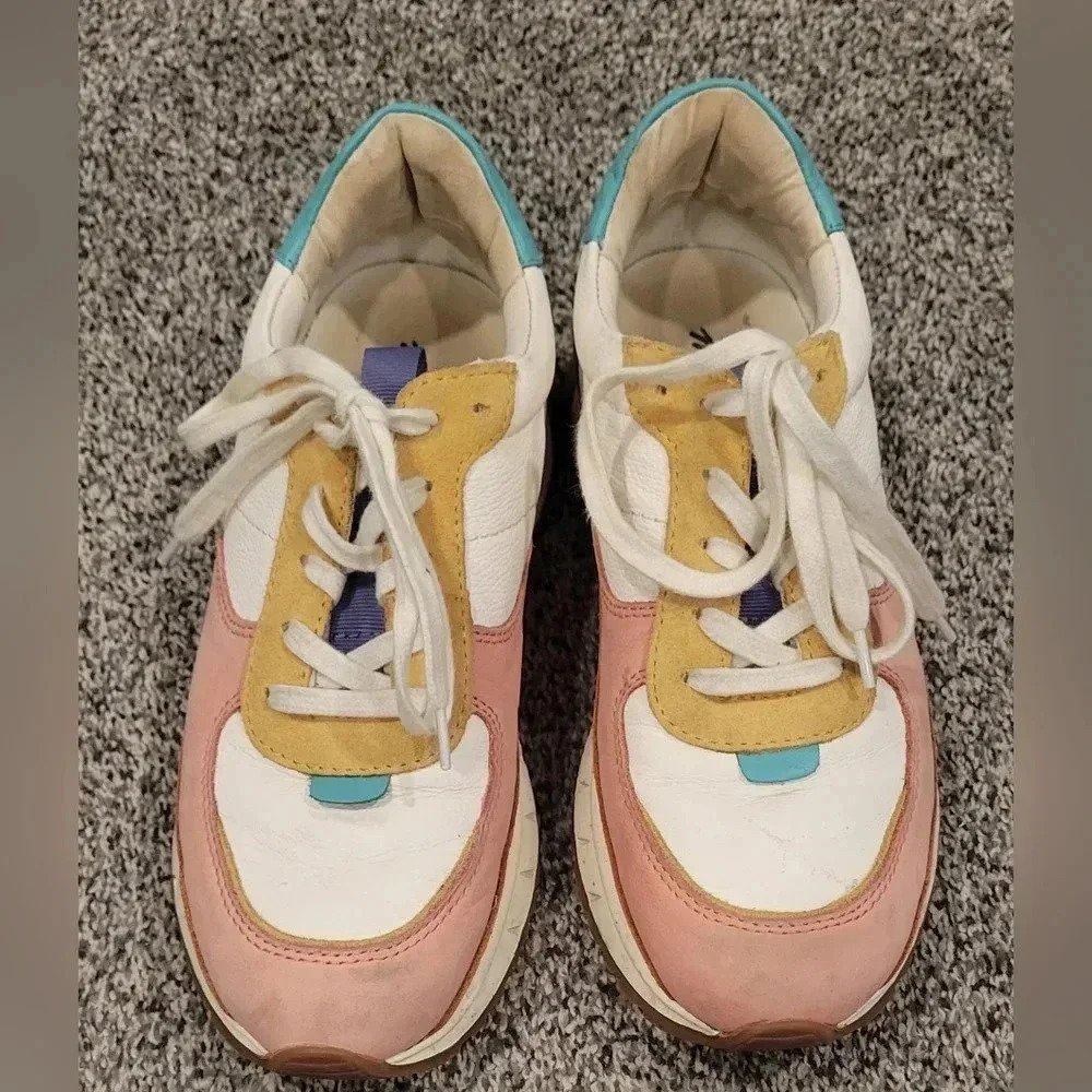 Madewell Kickoff Trainer Sneakers Colorblock Leather Womens Size 7 - Picture 5 of 8